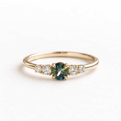 0.5TCW Sapphire Diamond Ring