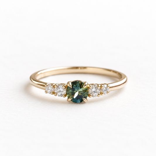 0.5TCW Sapphire Diamond Ring