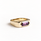 14K Umblaite Garnet Reverse Euro Signet Ring