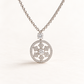 14K White Gold Diamond Snowflake Necklace