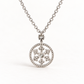 14K White Gold Diamond Snowflake Necklace