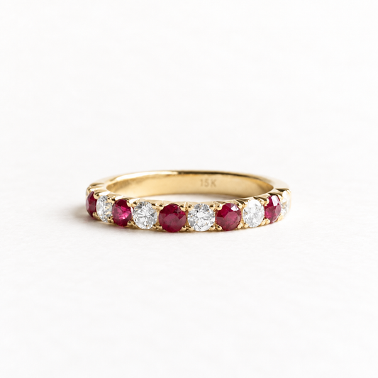 18k Diamond & Ruby Anniversary Band