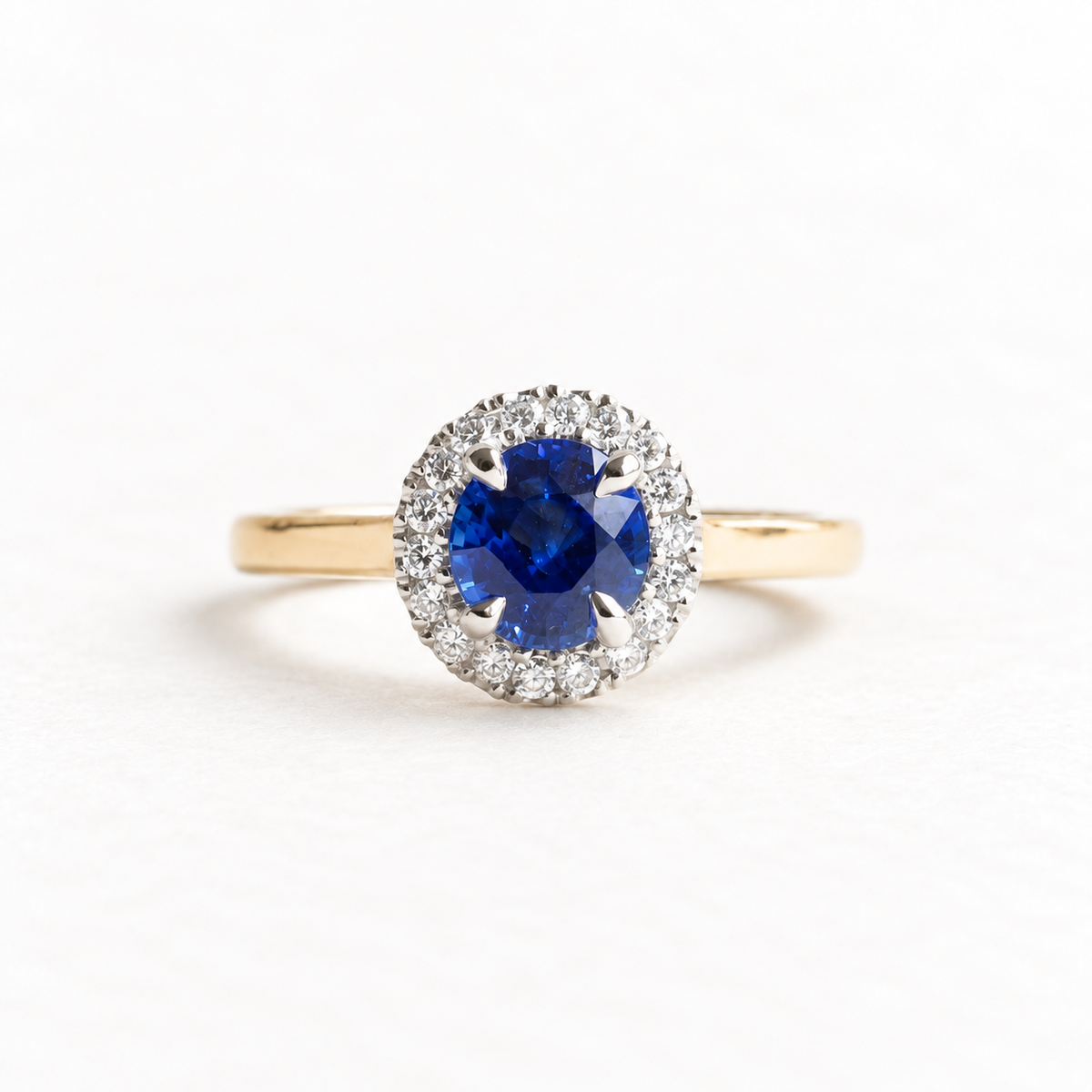 1 ct Sapphire Two Tone Ring