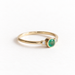 14K Round Emerald & Diamond Ring