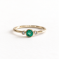 14K Round Emerald & Diamond Ring