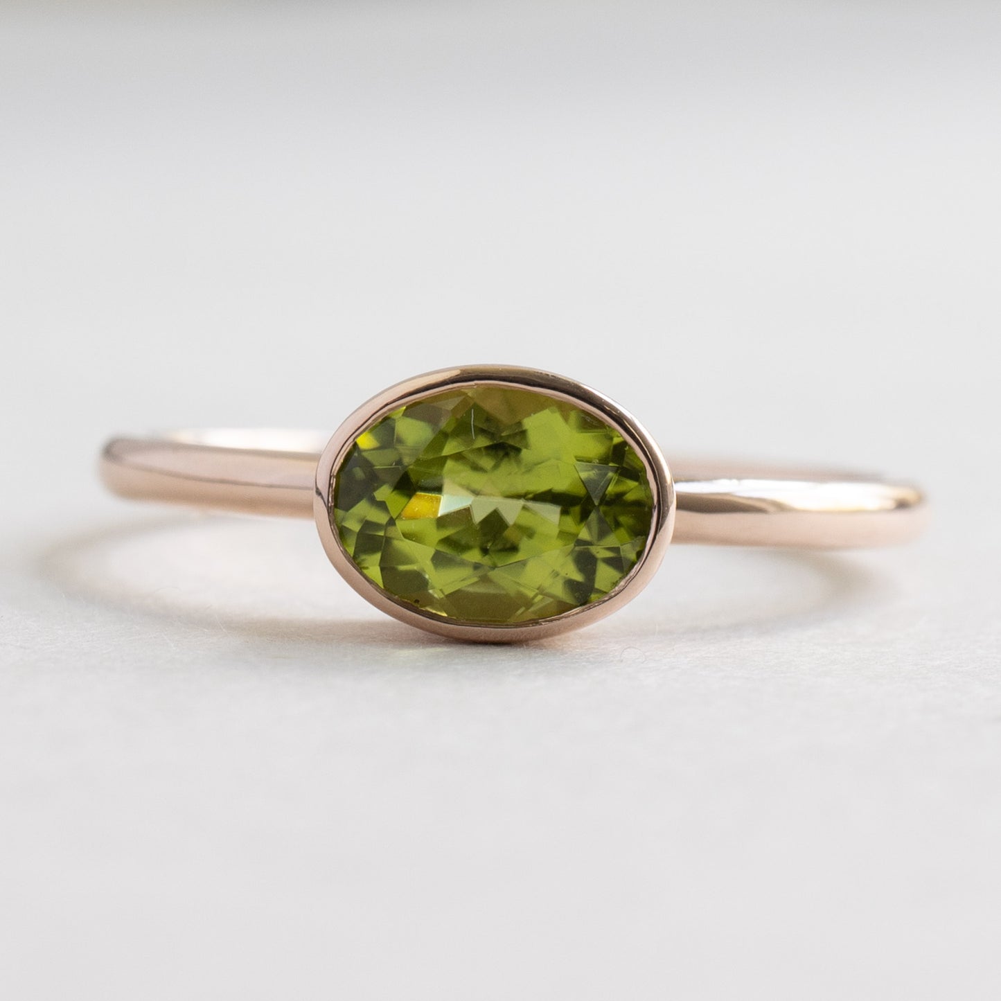 14K Rose Gold Peridot Ring