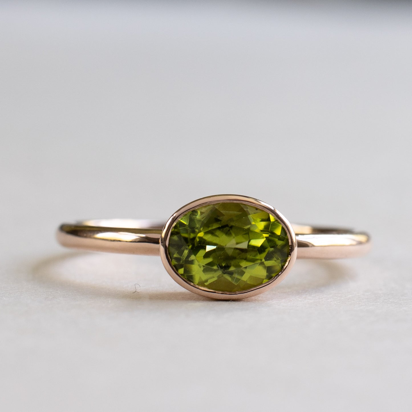 14K Rose Gold Peridot Ring