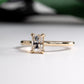 Forever One Moissanite Ring: 14K Yellow Gold Radiant Emerald Cut Solitaire