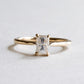 Forever One Moissanite Ring: 14K Yellow Gold Radiant Emerald Cut Solitaire