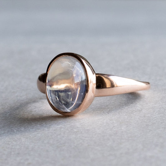 14K Rose Gold Moonstone Ring