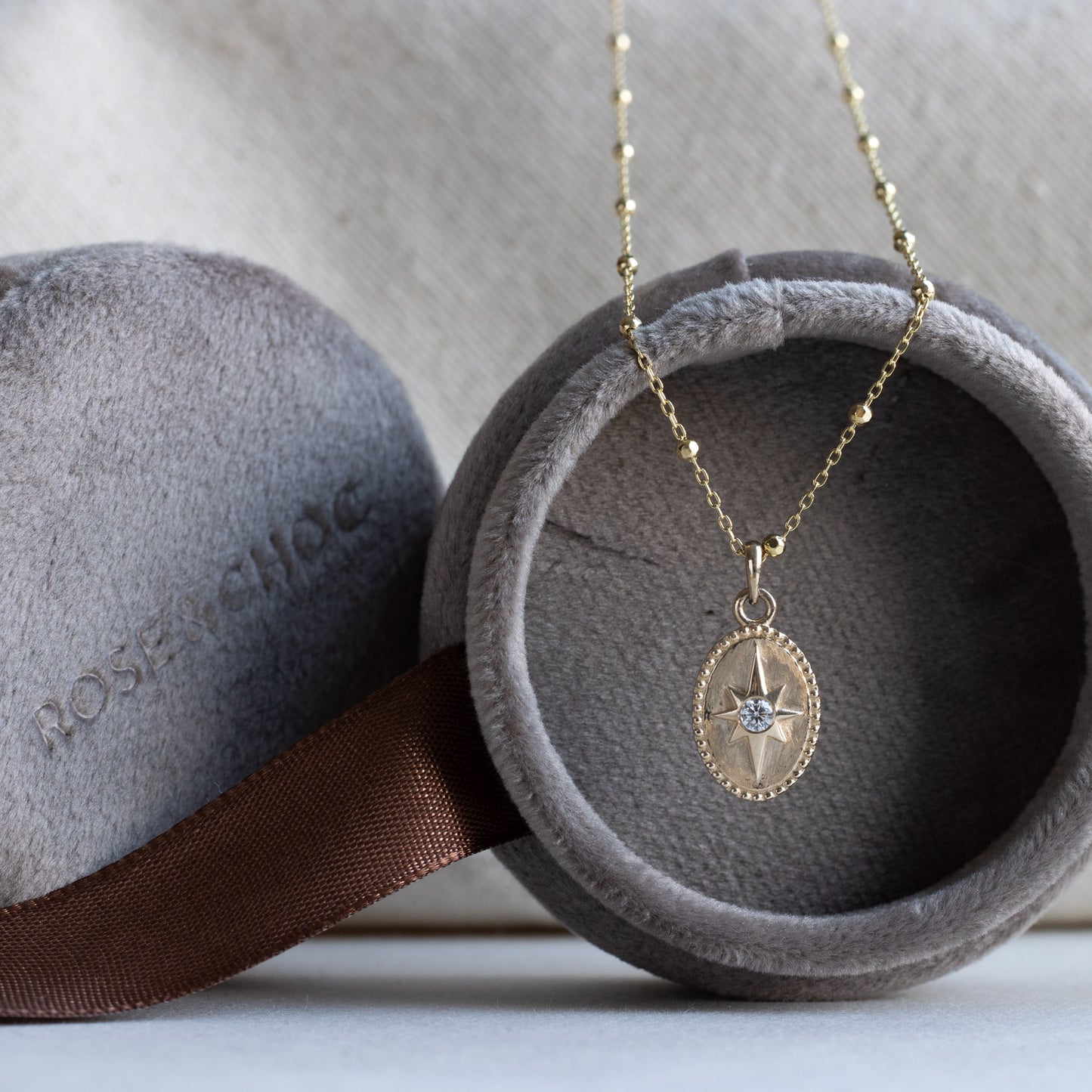 14k Starburst Diamond Necklace