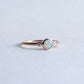 14K Rose Gold Australian Opal Trio Ring with Diamonds, Size 7