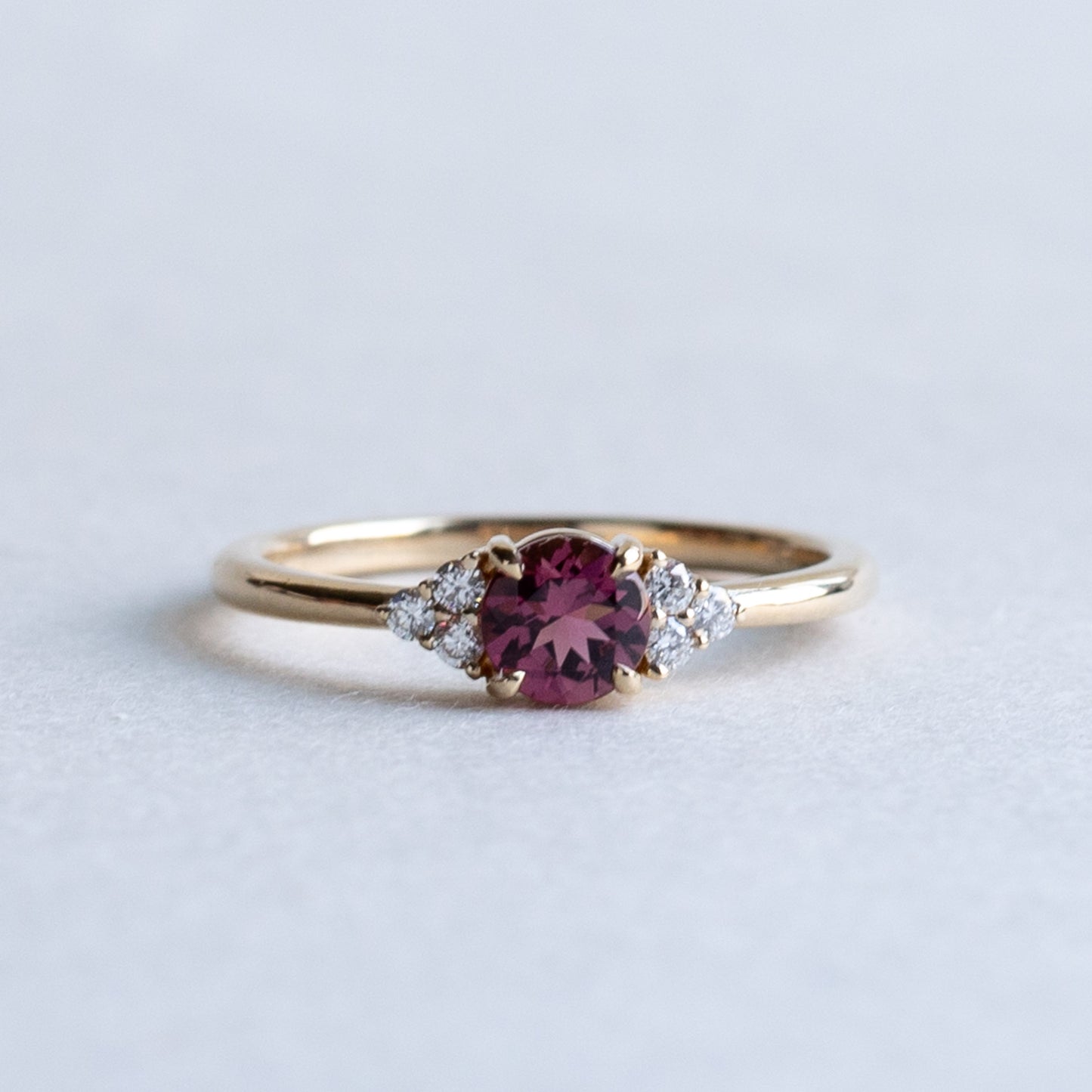 14K Pink Tourmaline Diamond Ring