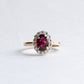 18K 1.36 CT Ruby Diamond Halo Ring