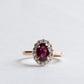 18K 1.36 CT Ruby Diamond Halo Ring