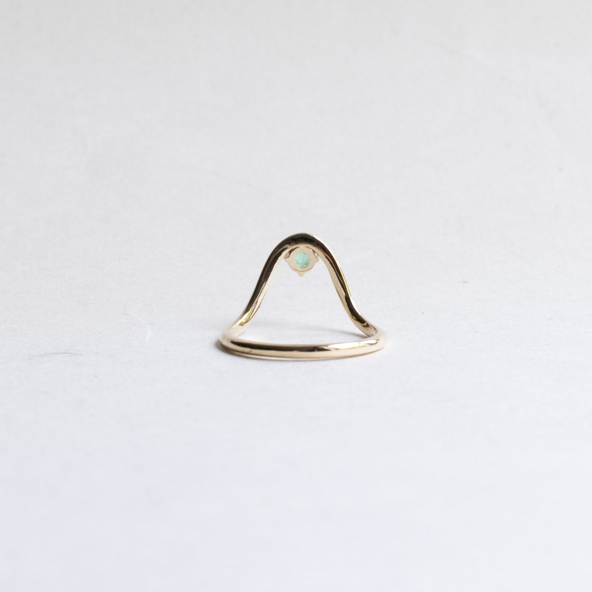 14K Yellow Gold Emerald Ring Guard, Size 7