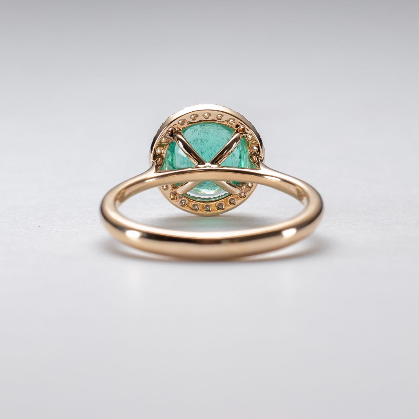 18K GIA 2.05 Carat Emerald Diamond Halo Ring