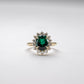 18K 2 Carat Lab Emerald Diamond Ring