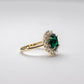 18K 2 Carat Lab Emerald Diamond Ring