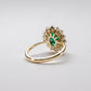 18K 2 Carat Lab Emerald Diamond Ring