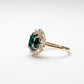 18K 2 Carat Lab Emerald Diamond Ring