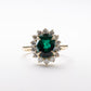 18K 2 Carat Lab Emerald Diamond Ring