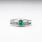 Emerald Diamond Platinum Ring
