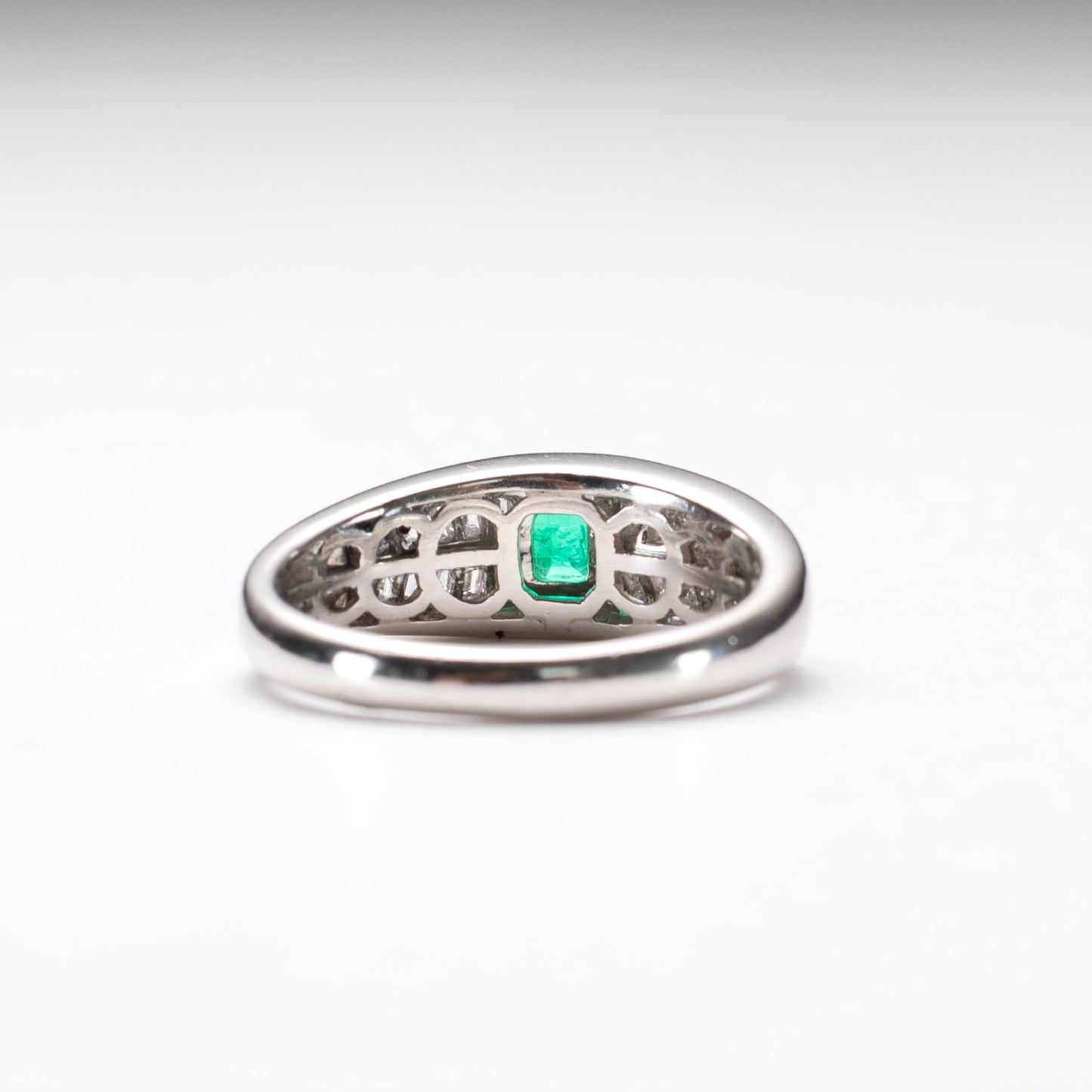 Emerald Diamond Platinum Ring