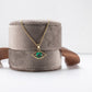 18K Emerald Evil Eye Necklace