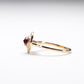 14K Rose Cut Lab Ruby Ring