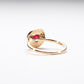 14K Rose Cut Lab Ruby Ring