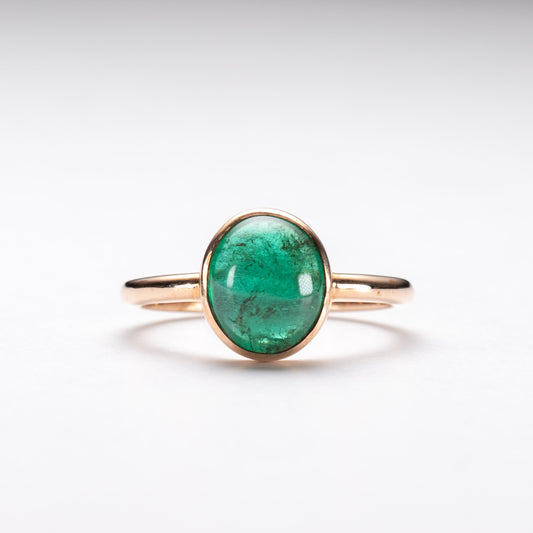 14K Rose Gold Emerald Ring