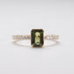 1 CT Green Sapphire Diamond Ring