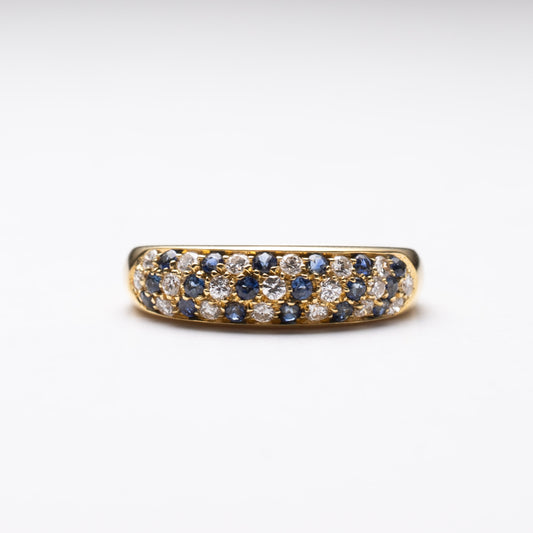 18K Estate Diamond Sapphire Ring