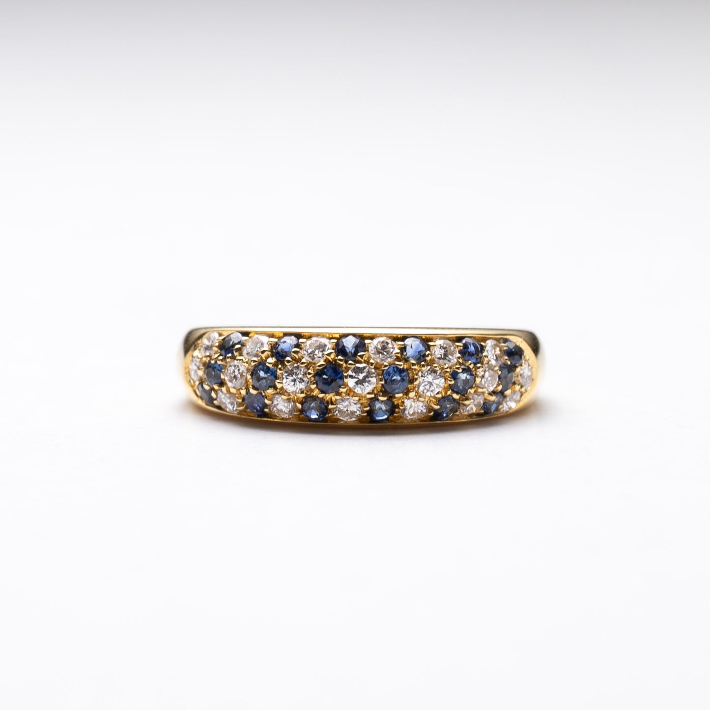 18K Estate Diamond Sapphire Ring