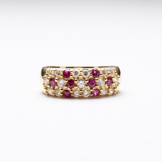 18K Estate Ruby Diamond Ring