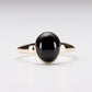 14K Gold Oval Black Onyx Ring