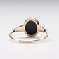 14K Gold Oval Black Onyx Ring