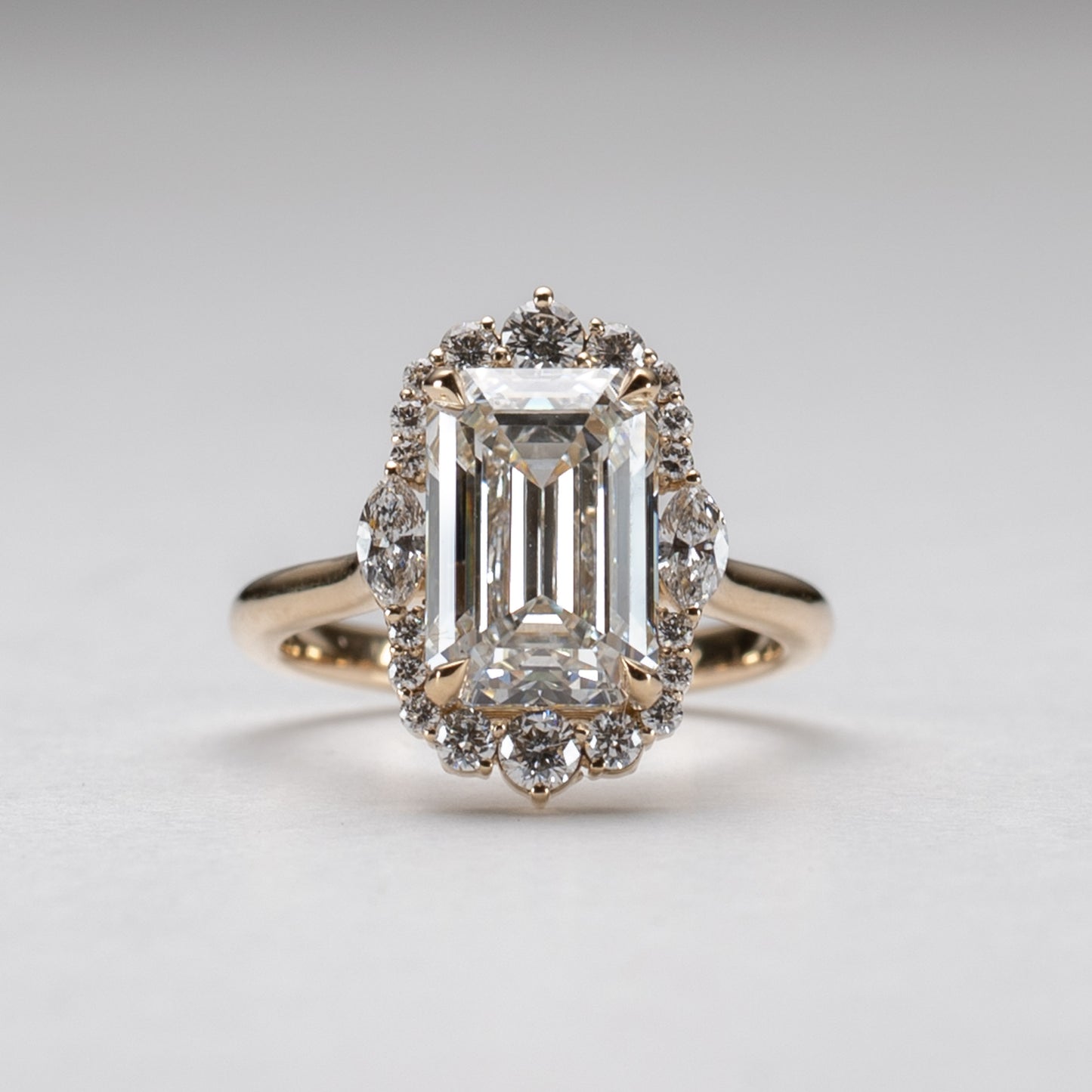 14K 3.01 Carat Lab Diamond Engagement Ring