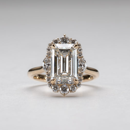 14K 3.01 Carat Lab Diamond Engagement Ring