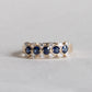 14k Sapphire Diamond Cluster Band