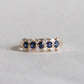 14k Sapphire Diamond Cluster Band
