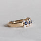 14k Sapphire Diamond Cluster Band