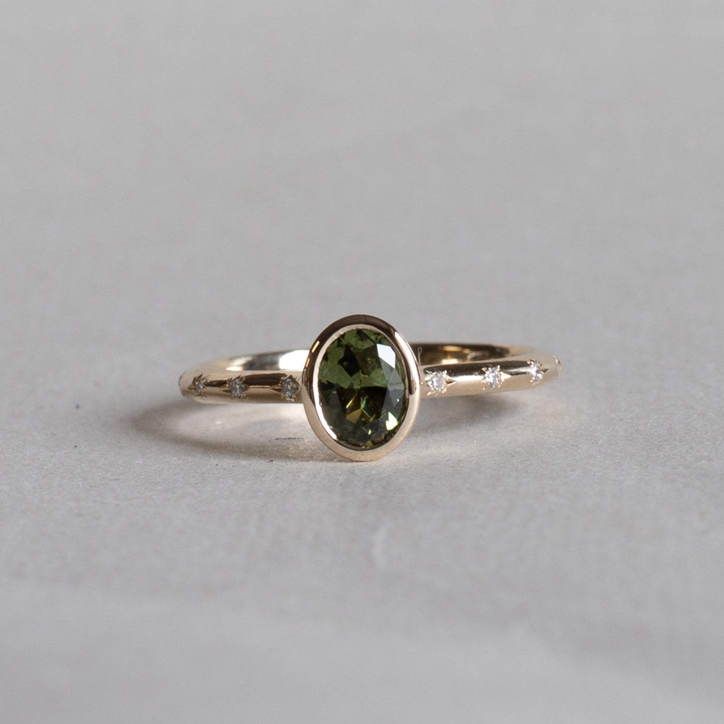 14K Green Sapphire Ring