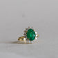 18K GIA 3.03 Carat Emerald Diamond Engagement Ring