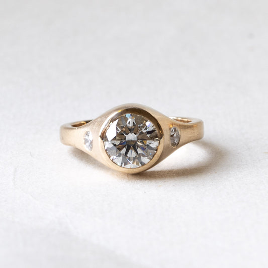 14K 2 Carat Trio Lab Diamond Ring