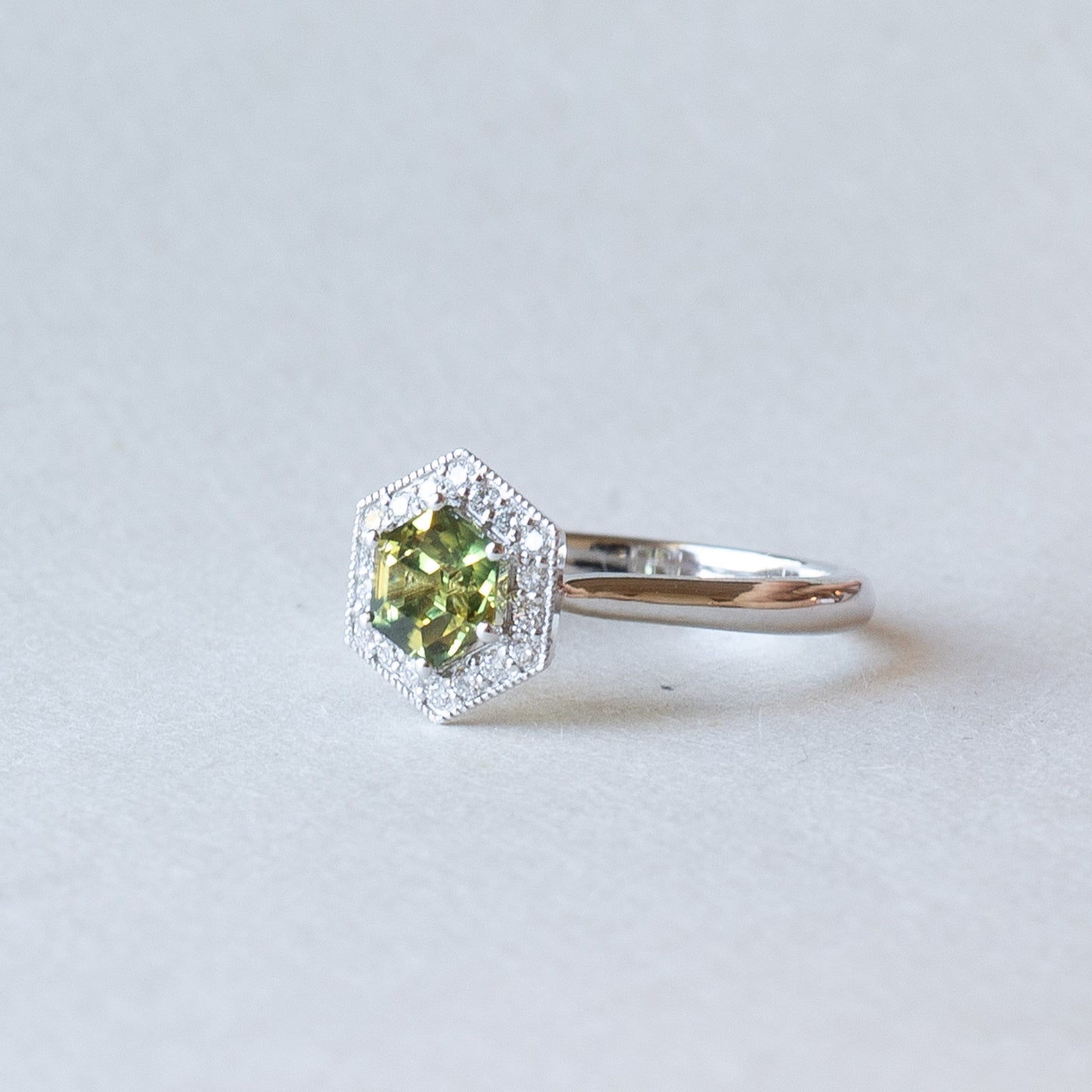 14K White Gold Australian Parti Sapphire Ring