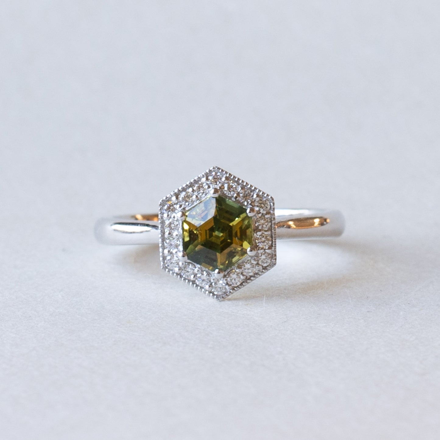 14K White Gold Australian Parti Sapphire Ring