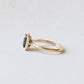 14K Yellow Gold Green Indicolite Tourmaline Engagement Ring