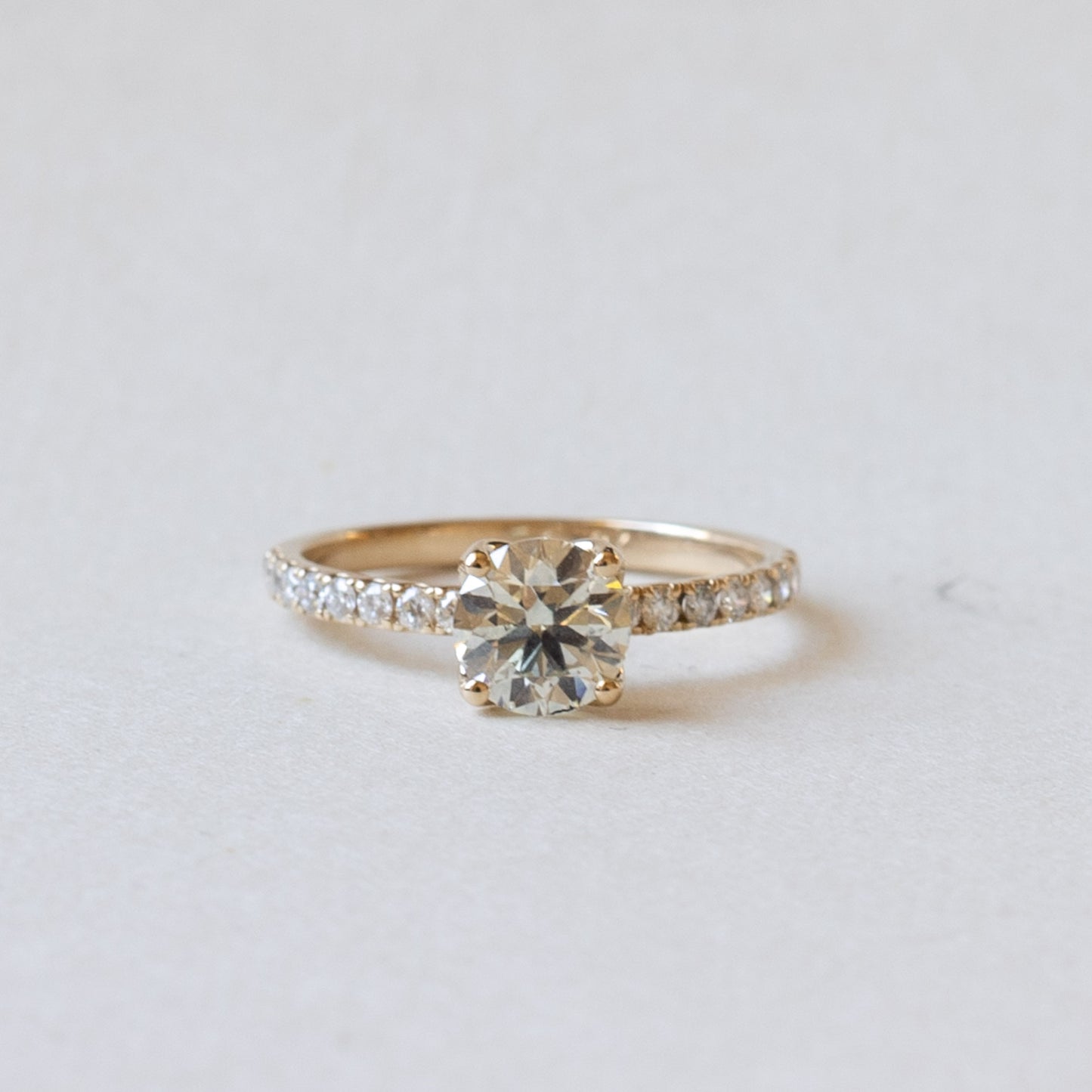 14K Yellow Gold 1 Carat Diamond Engagement Ring